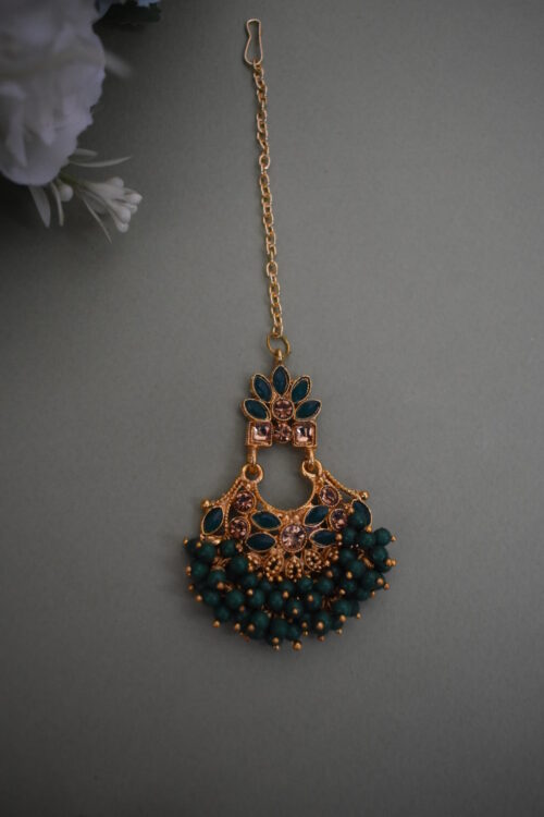 Gold Plated Stone Studded Necklace Set
