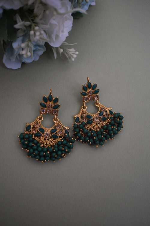 Gold Plated Stone Studded Necklace Set