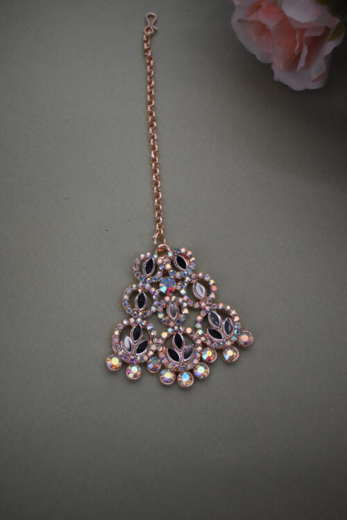 Rose Gold Kundan Studded Jewellery Set