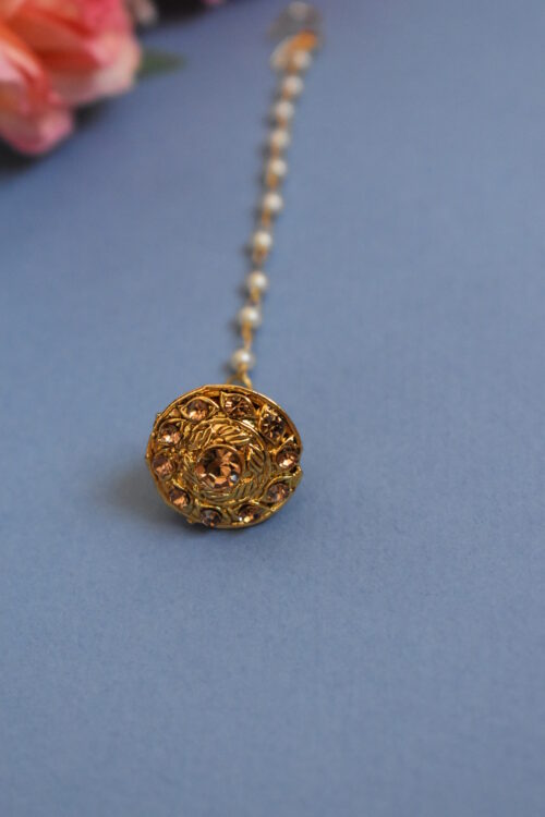 Traditional Pearl Chain Borla Maang Tikka