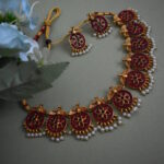 Stone Studded Pearl Necklace Set