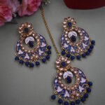 Kundan Maang Tikka With Drop Earrings