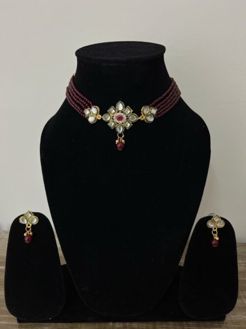 Beads And Kundan Studded Choker Set
