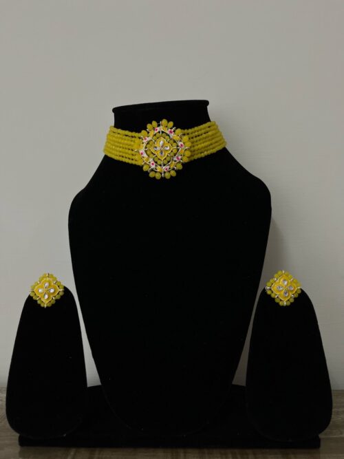 Beads Kundan & Meenakari Choker Set