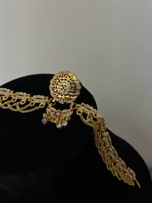 Gold Plated Stone Studded Borla Matha Patti