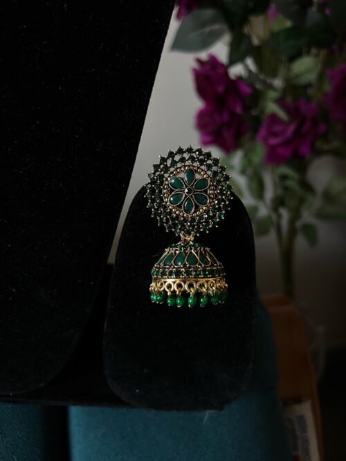 Green Designer Jhumka earrings