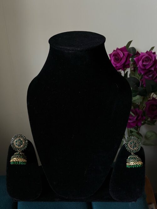 Green Designer Jhumka earrings