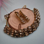 Golden Crystal Choker With Ring And Earrings