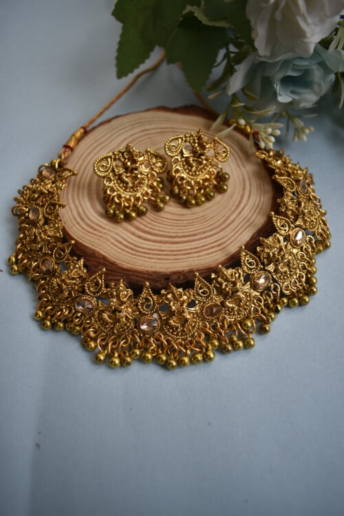 Gold Toned Ghungroo Necklace Set