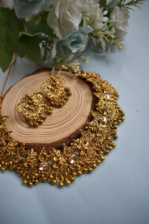 Gold Toned Ghungroo Necklace Set