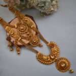 Gold Toned Multi Layer Long Necklace Set