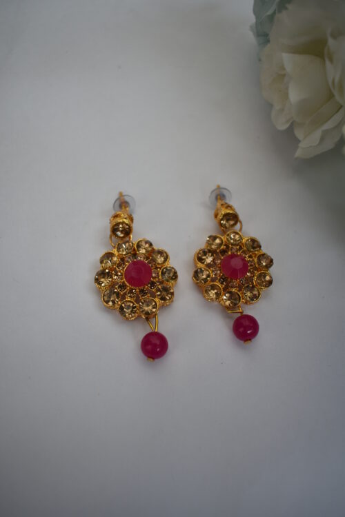 Gold Stones And Beads Necklace Set