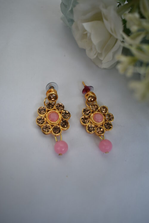 Gold Stones And Beads Necklace Set