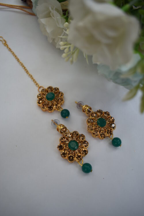 Gold Stones And Beads Necklace Set