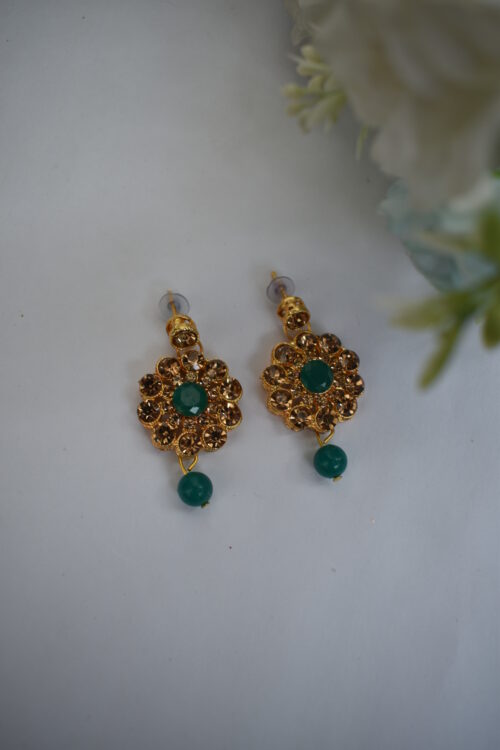 Gold Stones And Beads Necklace Set