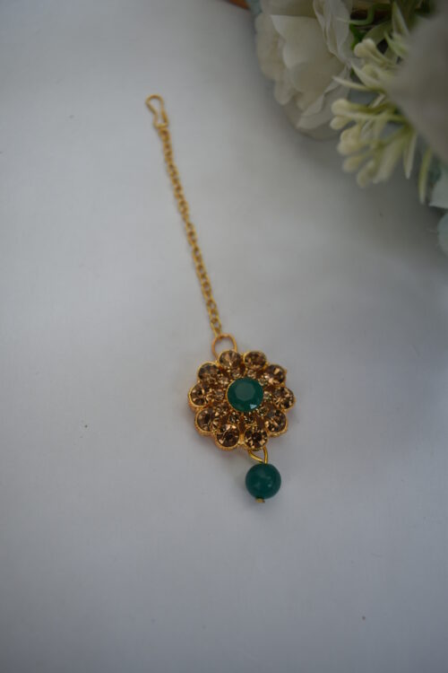 Gold Stones And Beads Necklace Set