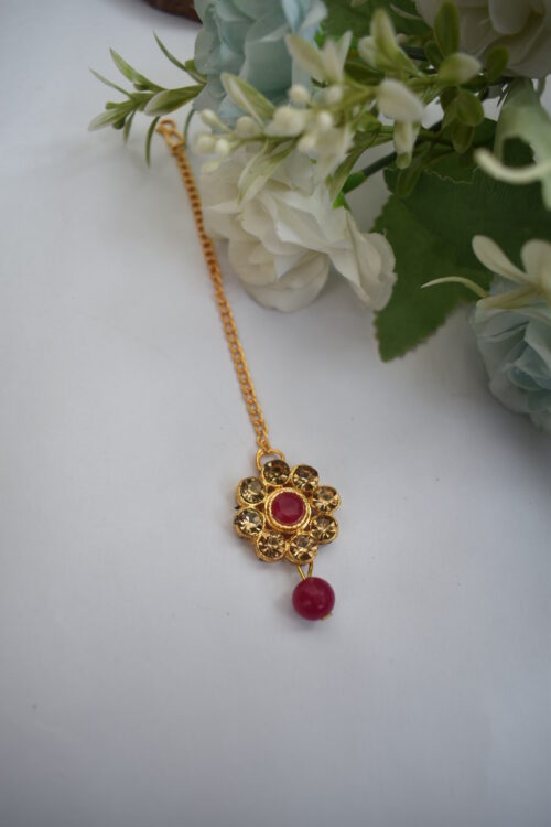 Gold Stones And Beads Necklace Set