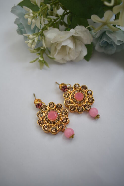 Gold Stones And Beads Necklace Set