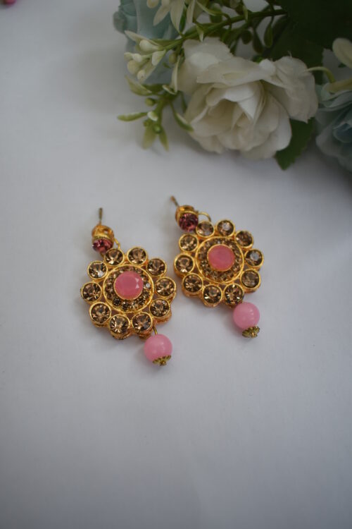 Gold Stones And Beads Necklace Set