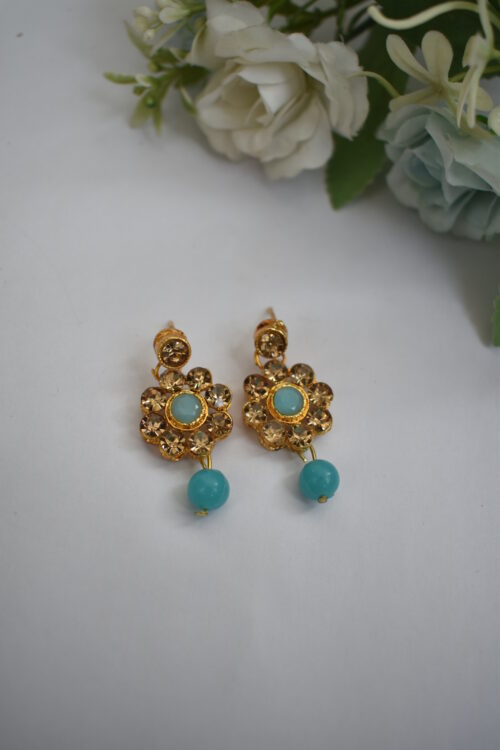 Gold Stones And Beads Necklace Set