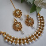 Gold Stones And Beads Necklace Set