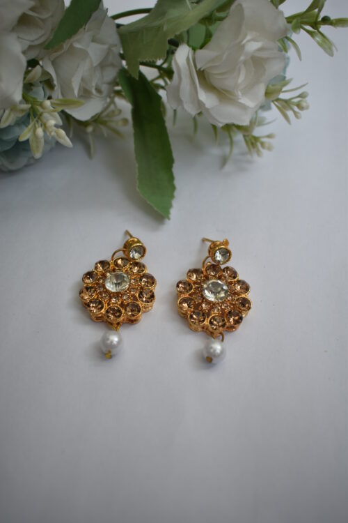 Gold Stones And Beads Necklace Set