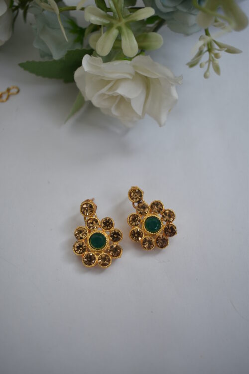 Gold Stone Studded Beads Necklace Set