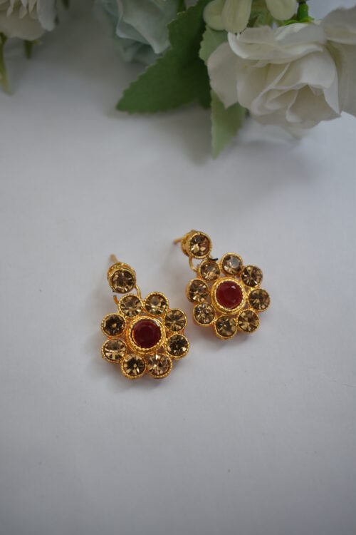 Gold Stone Studded Beads Necklace Set