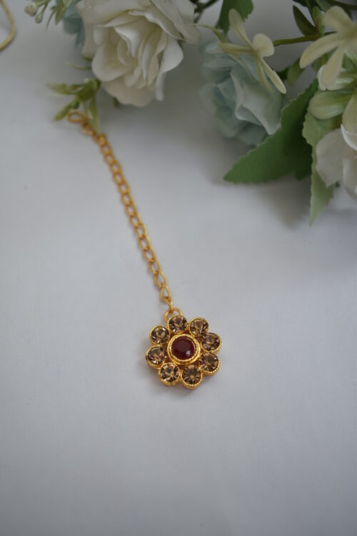 Gold Stone Studded Beads Necklace Set