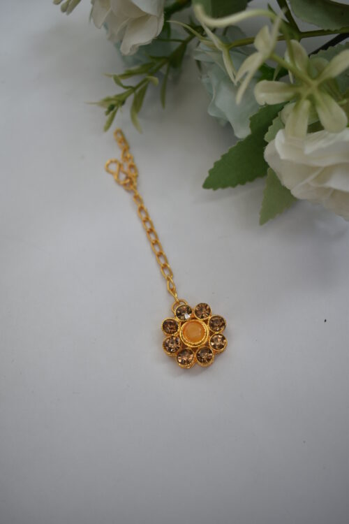 Gold Stone Studded Beads Necklace Set