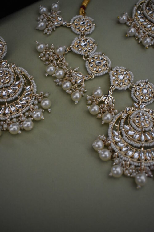 Pearls And Kundan Studded Wedding Wear Necklace Set