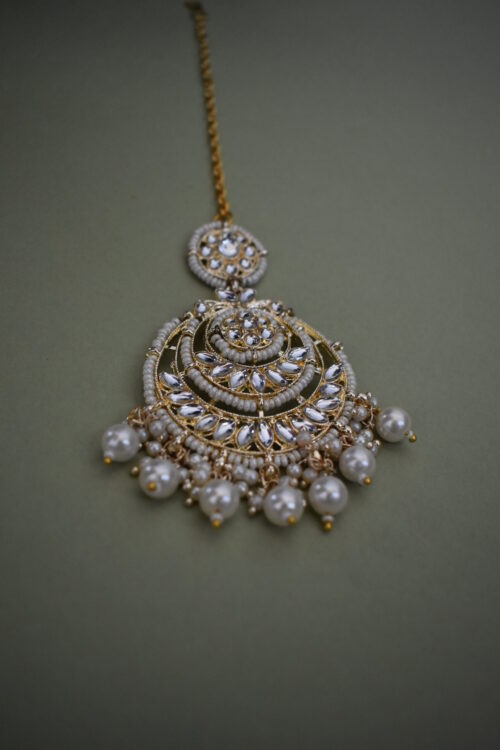Pearls And Kundan Studded Wedding Wear Necklace Set