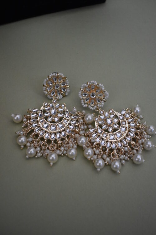 Kundan Work Pearl Beaded Necklace Set