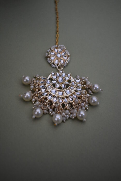 Kundan Work Pearl Beaded Necklace Set