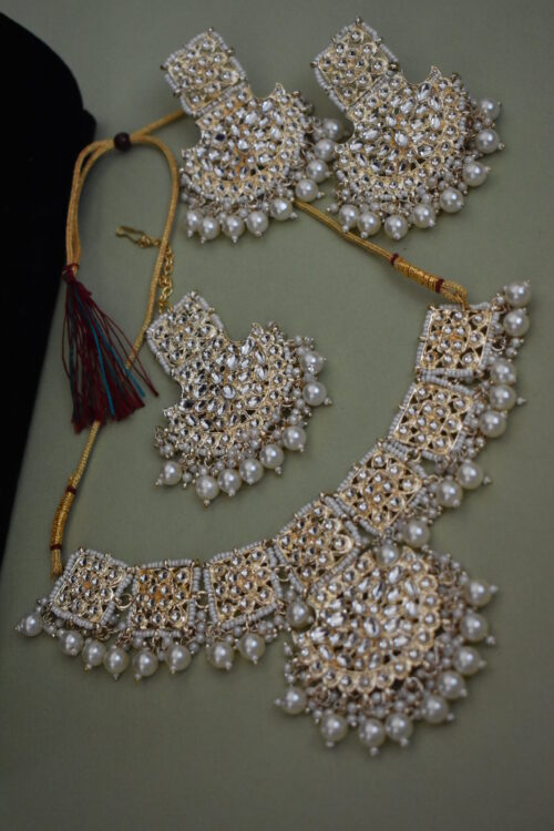 Pearls And Kundan Embellished Necklace Set