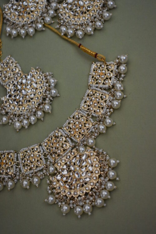 Pearls And Kundan Embellished Necklace Set