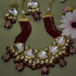 Gold Toned Big Kundan Studded Choker Necklace Set