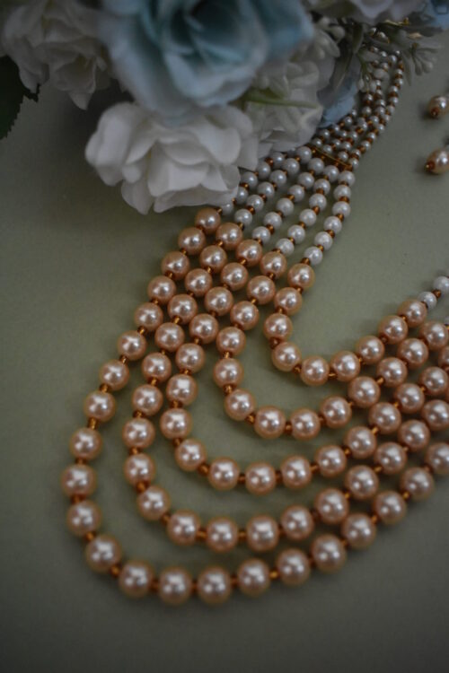 Fancy Long Moti Mala Necklace Set