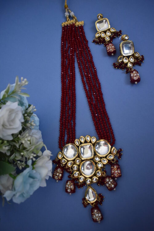 Indian Traditional Kundan Meenakari Necklace Set