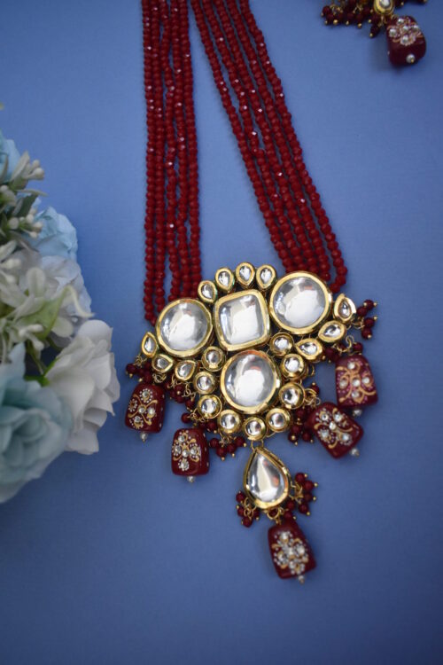 Indian Traditional Kundan Meenakari Necklace Set