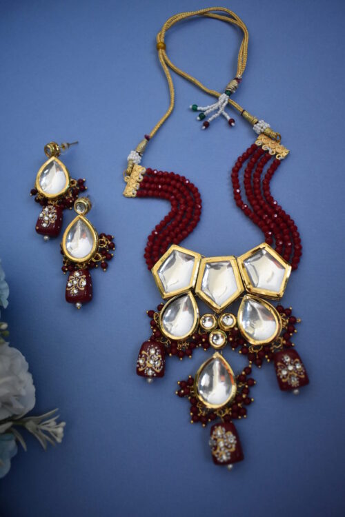 Traditional Big Kundan And Meenakari Long Necklace Set