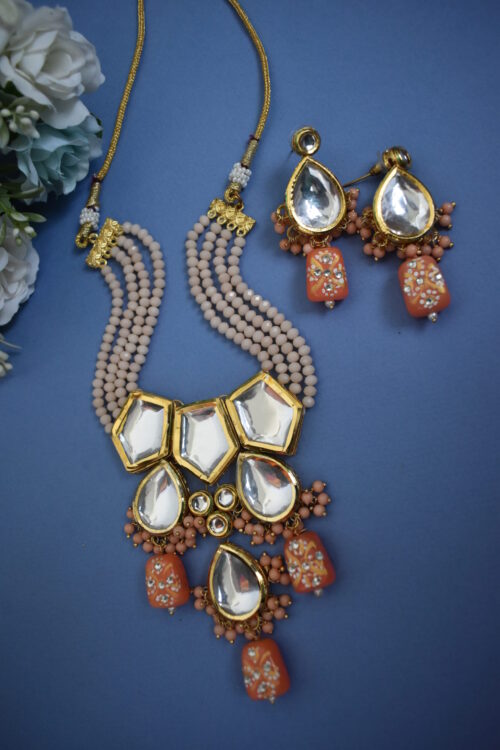 Traditional Big Kundan And Meenakari Long Necklace Set