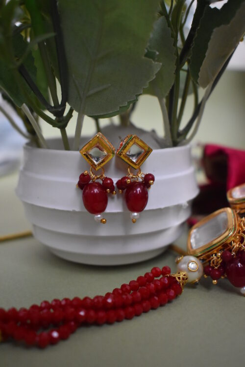 Traditional Big Kundan And Beads Choker Set