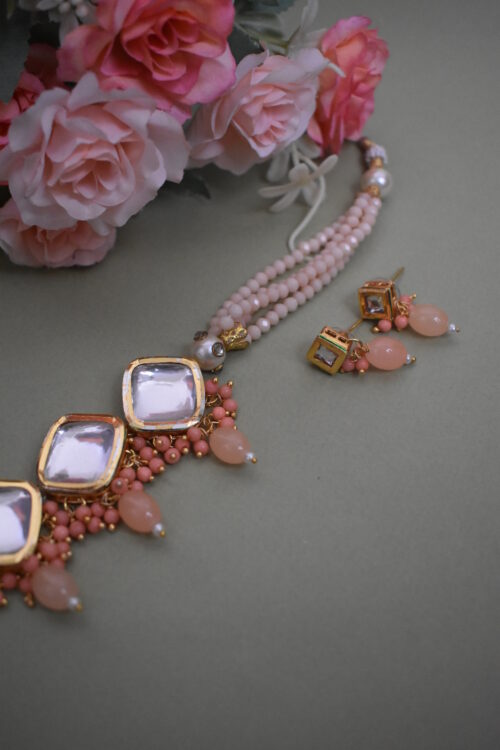 Traditional Big Kundan And Beads Choker Set