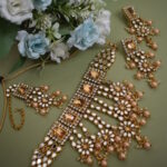 Bling Mirror And Pearls Necklace set