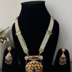 Peacock Design Meenakari Long Necklace Set