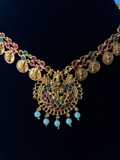 Gold Plated Coin Design Necklace Set