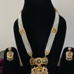 Traditional Peacock Design Meenakari Long Necklace Set