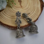 Oxidised Silver Jhumki Earrings