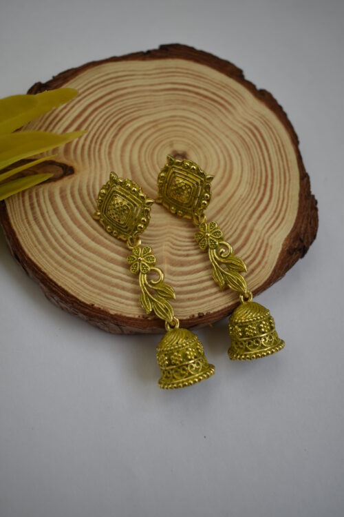 Gold Toned Jhumki Earrings